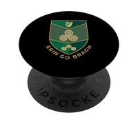 Erin Go Bragh Irish Pride Shield Crest Harp Triskele Graphic PopSockets Adhesive PopGrip