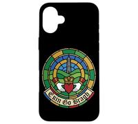 Erin Go Bragh Stained Glass Claddagh Round Tower Irish Pride Case for iPhone 16 Plus