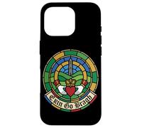 Erin Go Bragh Stained Glass Claddagh Round Tower Irish Pride Case for iPhone 16 Pro