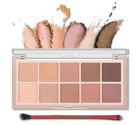 Erinde 10 Colors Eyeshadow Palette, Smooth Matte Eye Shadow, Eye Makeup Palette, Travel Size Makeup Pallet, High Pigmented, Naturing-Looking, Blendable, Long Lasting (05#Milk Tea)