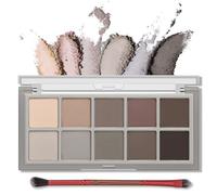 Erinde 10 Colors Eyeshadow Palette, Smooth Matte Eye Shadow, Eye Makeup Palette, Travel Size Makeup Pallet, High Pigmented, Naturing-Looking, Blendable Long Lasting (04#Cement Color)