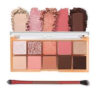 Erinde 10 Colours Eyeshadow Palette, Matter Shimmer Eye Shadow, Glitter Eye Makeup, Travel Size Makeup Pallet, High Pigmented, Naturing-Looking, Blendable, Long Lasting
