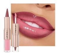 Erinde 2 in 1 Dual Ended Lip Liner & Lip Gloss, Long Lasting Lips Contour Pencil with Hydrating Shiny Gloss, Smooth Matte Lips Crayon & Sheer Stain Duo for Defined Fuller Looking Makeup Vegan,#05