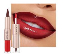 Erinde 2 in 1 Dual Ended Lip Liner & Lip Gloss, Long Lasting Lips Contour Pencil with Hydrating Shiny Gloss, Smooth Matte Lips Crayon & Sheer Stain Duo for Defined Fuller Looking Makeup Vegan,#07