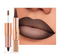 Erinde 2 in 1 Dual Ended Lip Liner & Lip Gloss, Long Lasting Lips Contour Pencil with Hydrating Shiny Gloss, Smooth Matte Lips Crayon & Sheer Stain Duo for Defined Fuller Looking Makeup Vegan 1#Matte