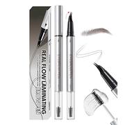 Erinde 2 in 1 Eyebrow Pencil with Gel, 30° Angled Waterproof Brow Pen for Precise Definition, Long Lasting Smudge Proof Eyebrow Pens, Natural Looking Brow Shaper Filler Makeup, Hair-Like Stroke #01