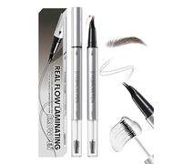 Erinde 2 in 1 Eyebrow Pencil with Gel, 30° Angled Waterproof Brow Pen for Precise Definition, Long Lasting Smudge Proof Eyebrow Pens, Natural Looking Brow Shaper Filler Makeup, Hair-Like Stroke #02