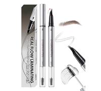 Erinde 2 in 1 Eyebrow Pencil with Gel, 30° Angled Waterproof Brow Pen for Precise Definition, Long Lasting Smudge Proof Eyebrow Pens, Natural Looking Brow Shaper Filler Makeup, Hair-Like Stroke #03
