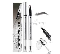 Erinde 2 in 1 Eyebrow Pencil with Gel, 30° Angled Waterproof Brow Pen for Precise Definition, Long Lasting Smudge Proof Eyebrow Pens, Natural Looking Brow Shaper Filler Makeup, Hair-Like Stroke #06