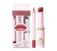 Erinde 2-in-1 Lip Liner and Lipstick Set, Long Lasting Matte Lipstick with Matching Lip Liner, Waterproof Smooth Application, High Pigment Lip Makeup Kit for All Day Wear, #14