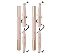 Erinde 2PC 3-in-1 Winged Eyeliner Stamp Pen, Left & Right Wing Stamp with Built-In Liquid Eyeliner, Waterproof Smudge-Resistant Cat Eye Stamp Eyeliner Wingliner for Beginners,BLACK+BROWN