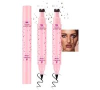 Erinde 2PC Natural Freckle Eyeliner Pen, 2 in 1 Liquid Freckle Stamp & Smudge-Proof Liquid Eyeliner, Long Lasting Waterproof Freckles Tattoo Marker, High Pigment Eye liners 1#+2#