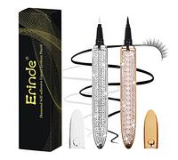 Erinde 2PCS Upgraded Self-adhesive Eyeliner Pencil, Eyelash Glue Pen, No Magnetic Liquid Eyeliner Pen, Eye Liner for Eye Makeup and Wear Normal False Eyelashes, Black & Clear (SET A)