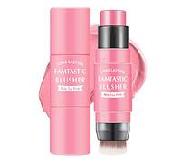 Erinde 3-in-1 Cheek Blush & Lip Tint & Eyeshadow, Creamy Blush Stick for Cheeks & Lips with Brush, Buildable Lightweight Hydrating formula, Easy To Use, Stay All Day (01#Milk Tea Pink)