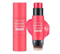 Erinde 3-in-1 Cheek Blush & Lip Tint & Eyeshadow, Creamy Blush Stick for Cheeks & Lips with Brush, Buildable Lightweight Hydrating formula, Easy To Use, Stay All Day(02#Rose Powder).