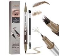 Erinde Microblading Eyebrow Pen, 2-in-1 Multi-Tip Brow Pencil 1#Lightbrown | Waterproof Long Lasting Eyebrow Makeup, Hair-Like Stroke Eyebrow Tint Pen, Natural Defined Brows for Women, Easy Fill Sparse