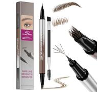 Erinde Microblading Eyebrow Pen, 2-in-1 Multi-Tip Brow Pencil, Waterproof Long Lasting Eyebrow Makeup, Hair-Like Stroke Eyebrow Tint Pen, Natural Defined Brows for Women, Easy Fill Sparse 02# brown
