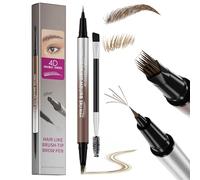 Erinde Microblading Eyebrow Pen, 2-in-1 Multi-Tip Brow Pencil, Waterproof Long Lasting Eyebrow Makeup, Hair-Like Stroke Eyebrow Tint Pen, Natural Defined Brows for Women, Easy Fill Sparse 1#Lightbrown