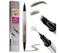 Erinde Microblading Eyebrow Pen, Multi Fork Brow Pencil Waterproof Long Lasting Eyebrow Tattoo Pen, Natural Hair Like Stroke Eyebrow Pencil, Smudge Proof Liquid Brow Pen for Defined Brows 4#BlackBrown