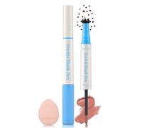 Erinde Natural Freckle Blush Pen, 2 in 1 Dark Brown Liquid Freckle Stamp & Coral Orange Liquid Blush for Cheeks, Long Lasting Waterproof Freckles Tattoo Marker for Natural Sunkissed Makeup #CP02