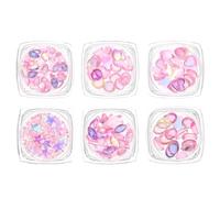 ERINGOGO 1 Box DIY Nail Art Charms Box with Stick Fake Nail Ornaments for Manicure Salon Use Multi-surface Craft Decorations for Dating Work Shopping