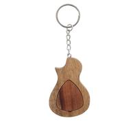 ERINGOGO 1 Set Creative Guitar Pick Keychain Set Includes Wooden Guitar Pick Storage Holder Compact and Durable Design Convenient Storage