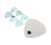 ERINGOGO 1 Set Guitar Pick Holder Case with Picks - Clear Acoustic Electric Guitar Plectrum with White PU Leather Storage Bag - Musical Instruments Accessories for Home Stage Use