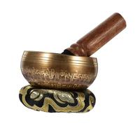 ERINGOGO 1 Set Handcrafted Buddha Sound Bowl Meditation Singing Bowl with Mallet Cushion for Mindfulness Practice Easy to Use and Clean for Stress Relief Random Color
