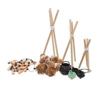 ERINGOGO 1 Set Mini Fire Pit: Miniature Campfire Model with Tiny Cauldron and Wood Rack - Mini Bonfire Model for Dollhouse Decor and Halloween Party