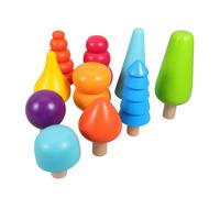 ERINGOGO 1 Set Montessori Natural Wooden Tree Rainbow Small Trees for Educational Play Fine Motor Skills Development Portable and Safe Design for Playtime