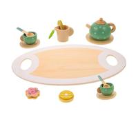 ERINGOGO 1 Set Wooden Tea Set for Little Pretend Play Tea Party Accessories Safe and Sturdy Material for Role Play and Birthday Decoration