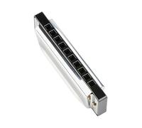 ERINGOGO 10 Holes Harmonica Key of C for Adults and Beginners, Stainless Steel Blues Harp with Ergonomic Design and Beautiful Sound, Portable Silver Metal Harmonica for Music Practice