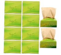 ERINGOGO 10 Packs Bamboo Pulp Tissue Paper Napkins Natural Light Yellow Extraction Type Papers for Outdoor Travel and Home Use Practical