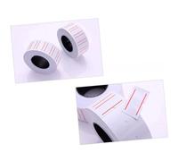 ERINGOGO 10 Rolls White Price Tag Sticker Labels with Double Adhesive Single Row Label Paper for Supermarket Food and Fruit Stores and Print Pricing Tags Compatible with Single Row Labeller
