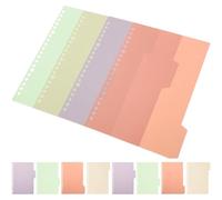 ERINGOGO 10 Sets Binder Dividers Colored Page Markers for Notebooks PP Classification Tabs for Separating Documents and Quick Reference in Books