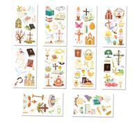 ERINGOGO 10 Sheets Easter Tattoo Stickers Temporary Body Stickers Fun Cartoon Decals for Easter Parties Festivals Celebrations Easy to Store Organize