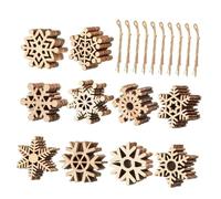 ERINGOGO 100Pcs 50Mm Unfinished Wooden Snowflake Pendants Xmas Cutouts Wood Slices for Painting Handcraft Christmas Tree Decorations