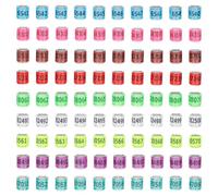 ERINGOGO 100pcs Aluminium Identification Ring for Pigeons and Doves Bright Colors and Numbers for Pigeon Racing and Training Random Style