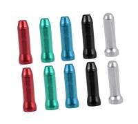 ERINGOGO 100pcs Bike Brake Cable End Caps Aluminum Wire Cable Tips in Wine Red Black Silver Blue and Fluorescent Green Replacement for Bicycle Brake Wire Protection and Anti-fray Accessory