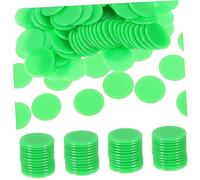 ERINGOGO 100pcs Bingo Markers Game Counting Chips Bright Green for Bingo Poker Games Math Learning and Group Activities