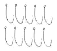 ERINGOGO 100pcs Carbon Steel Circle Hooks Fishing Gear Octopus Beak Hooks with Closed Eye Barbed Offset Point for Saltwater Freshwater Bass Catfish Trout
