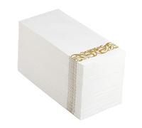 ERINGOGO 100pcs Disposable Dinner Napkins Gold Foil Party Paper Luncheon Napkins Thick Folded for Weddings Birthday Cocktail High End Restaurant Use