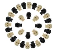 ERINGOGO 100pcs Miniature Realistic Skull Decorations for Halloween Party Table Layouts Plastic Skeleton Heads for Masquerade Carnival Escape Room Games DIY Festive Props