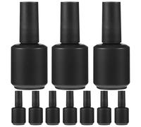 ERINGOGO 10pcs 15ml Glass Nail Gel Bottles Matte Black Cap Empty Nail Polish Containers for DIY Art Professional Cosmetic Storage for Salon and Travel