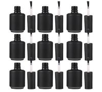 ERINGOGO 10pcs 15ml Glass Nail Polish Bottles with Brush, Empty Refillable Nail Gel Containers for Salon and Home Manicure Use, Matte Black Cap