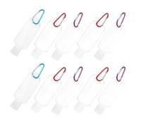 ERINGOGO 10pcs 50ml Plastic Refillable Travel Bottles Hook Squeeze Press Pump Bottles Portable Hand Lotion Containers for Camping and Outdoor Use Random Color