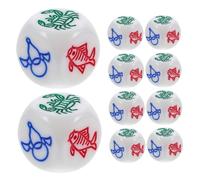 ERINGOGO 10pcs Abs Dice Set for Asian Prawn Fish Crab Game Table Game Dice for Lunar Year Halloween Family Gatherings Board Gaming and Role Play