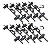 ERINGOGO 10pcs Adjustable Plastic Pants Hangers with Retractable Clip Design Non-slip Drying Rack for Home Clothes Storage