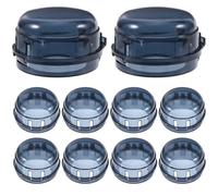 ERINGOGO 10pcs Black Gas Stove Knob Covers Safety Proofing Protectors for Kitchen Cooker Knobs Proof Gas Stove Lock Caps