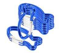 ERINGOGO 10Pcs Blue Fish Shape Metal Hook Clips Spring Buckles Single Side Carabiners for Outdoor Camping Hiking Climbing Accessories